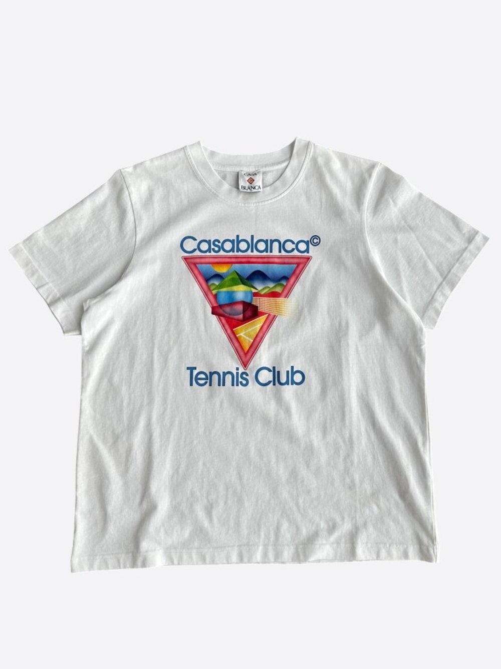 Casablanca White & Multicolor Tennis Club Logo T-Shirt